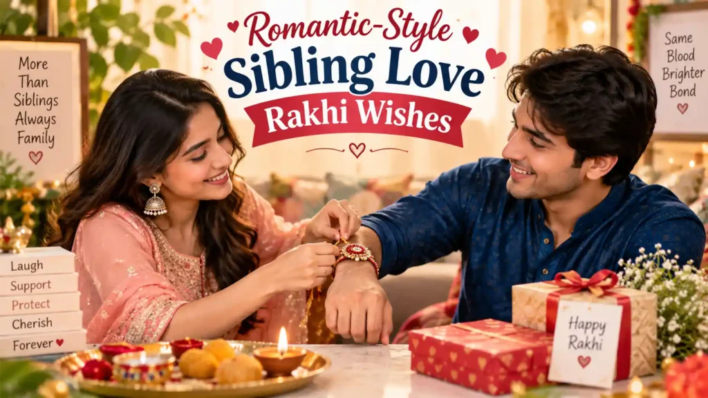 Romantic-Style Sibling Love Rakhi Wishes