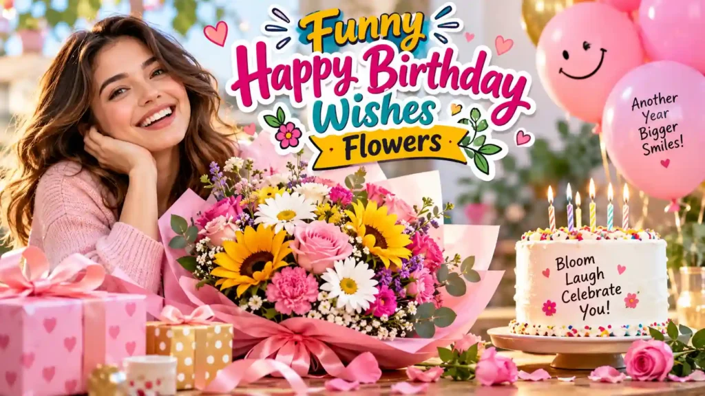 Funny Happy Birthday Wishes Flowers