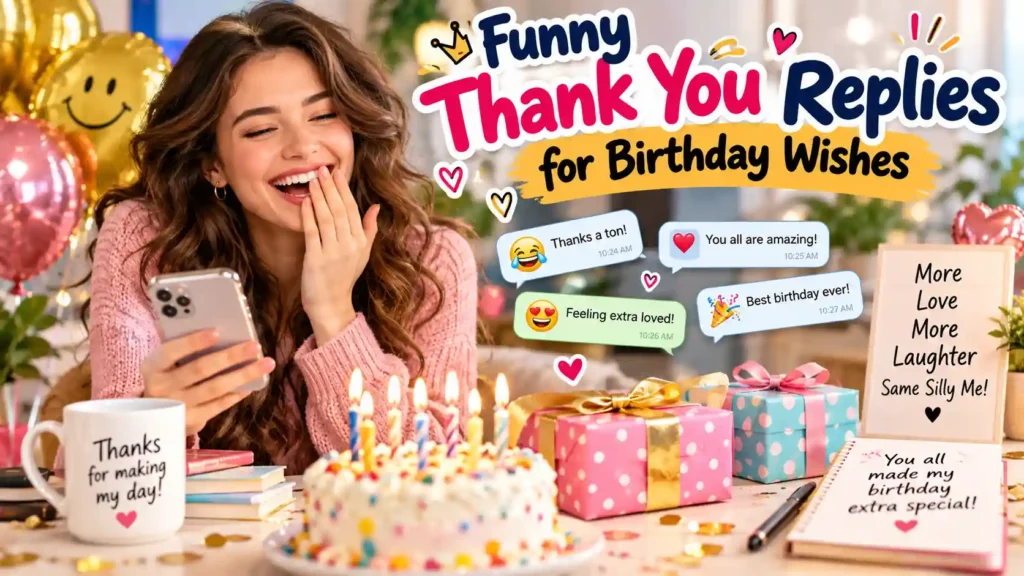 Funny Thank You Replies for Birthday Wishes