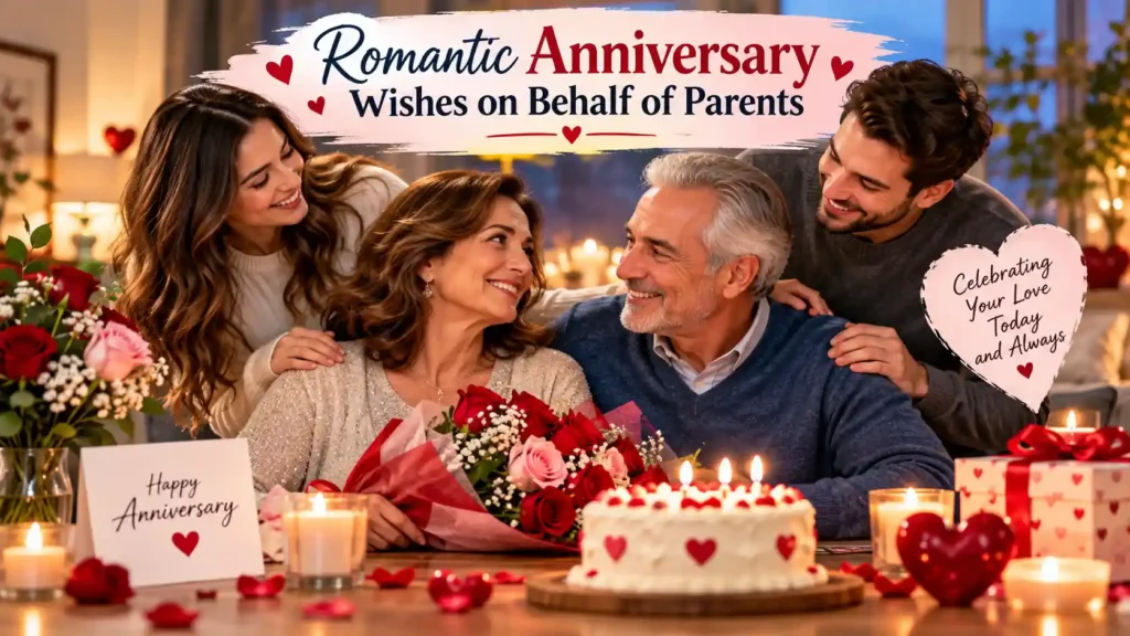 Romantic Anniversary Wishes on Behalf of Parents