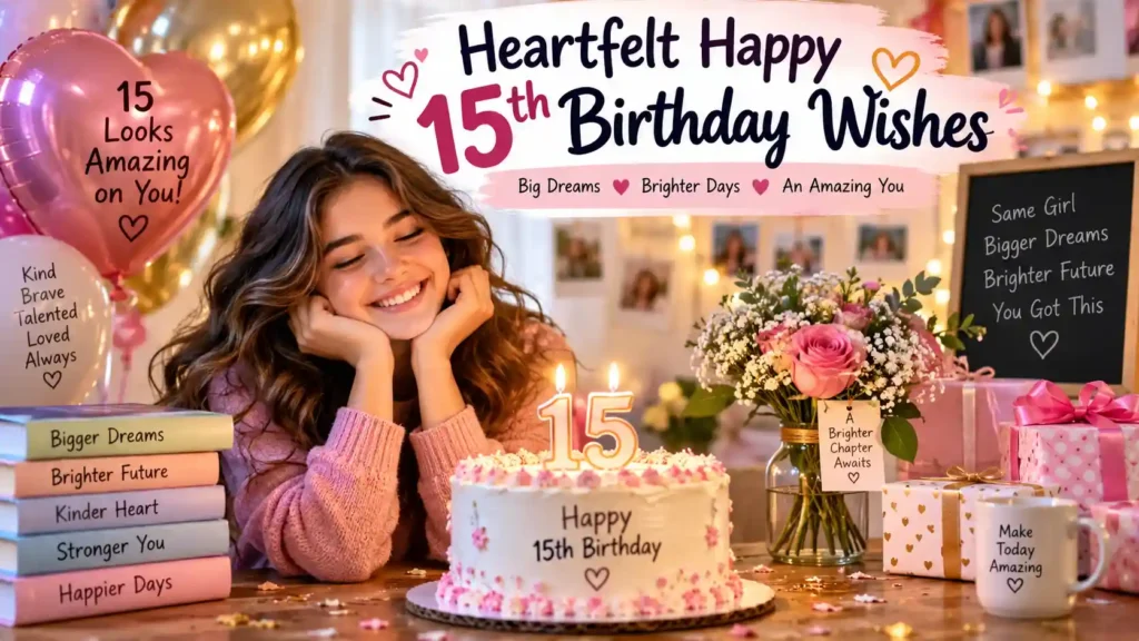 Heartfelt Happy 15th Birthday Wishes