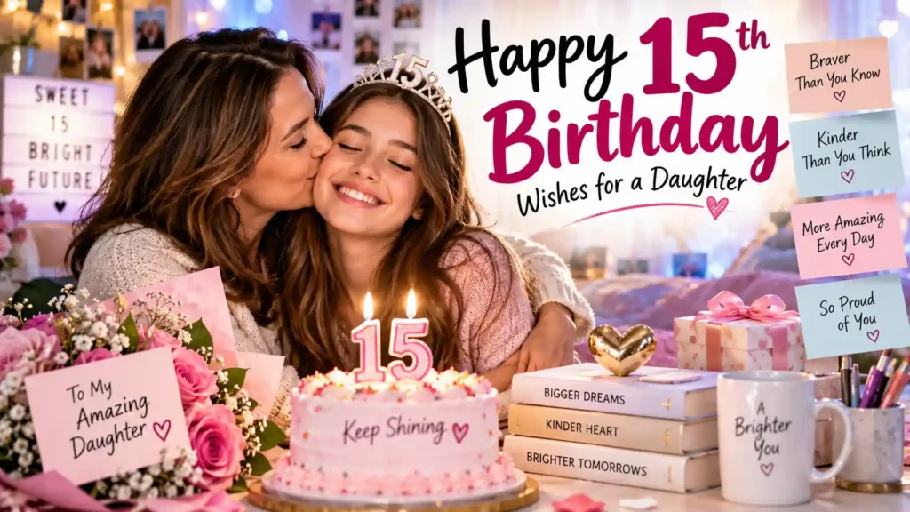Happy 15th Birthday Wishes for a Daughter