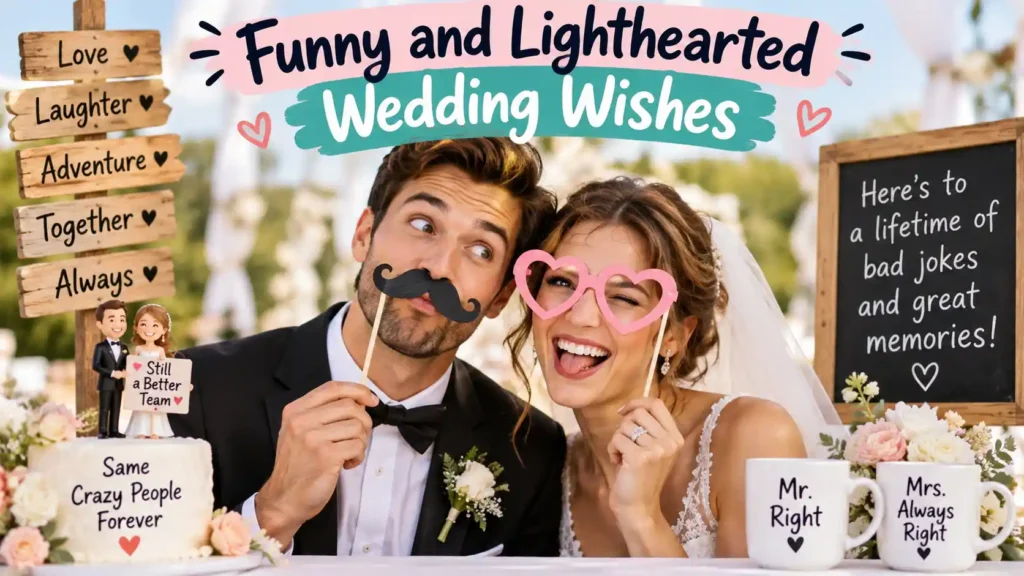 Funny and Lighthearted Wedding Wishes