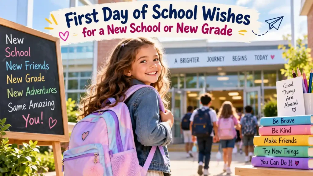 First Day of School Wishes for a New School or New Grade