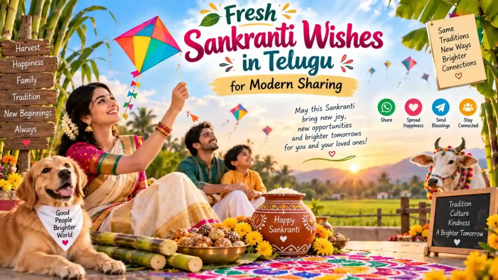 Fresh Sankranti Wishes in Telugu for Modern Sharing