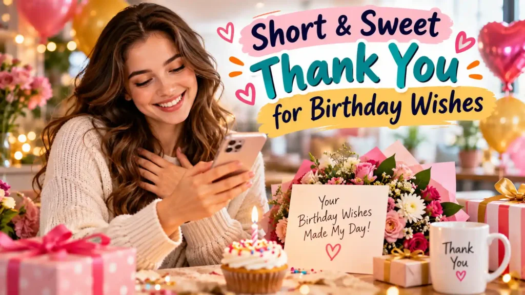 Short & Sweet Thank You for Birthday Wishes