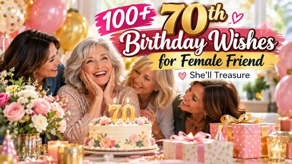 70th birthday wishes for female friend