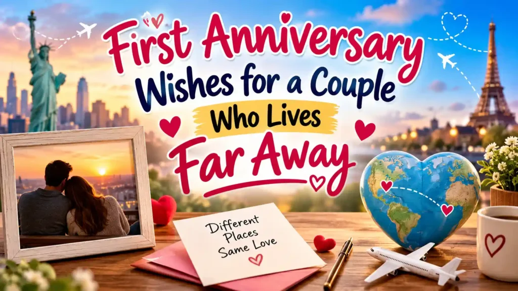 First Anniversary Wishes for a Couple Who Lives Far Away