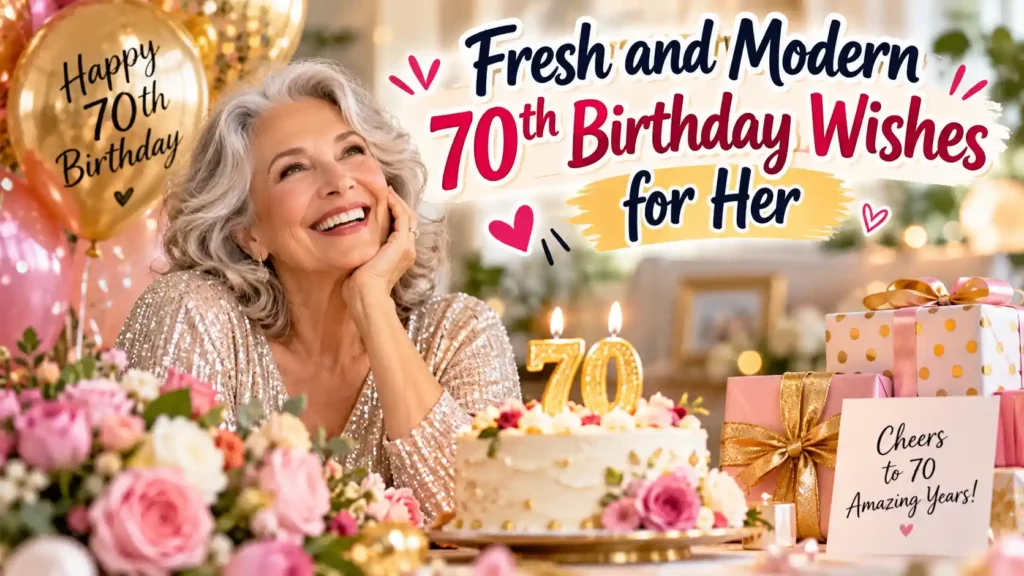 Fresh and Modern 70th Birthday Wishes for Her