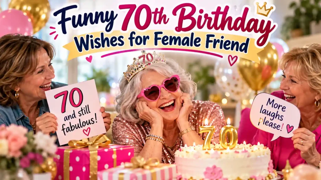 Funny 70th Birthday Wishes for Female Friend