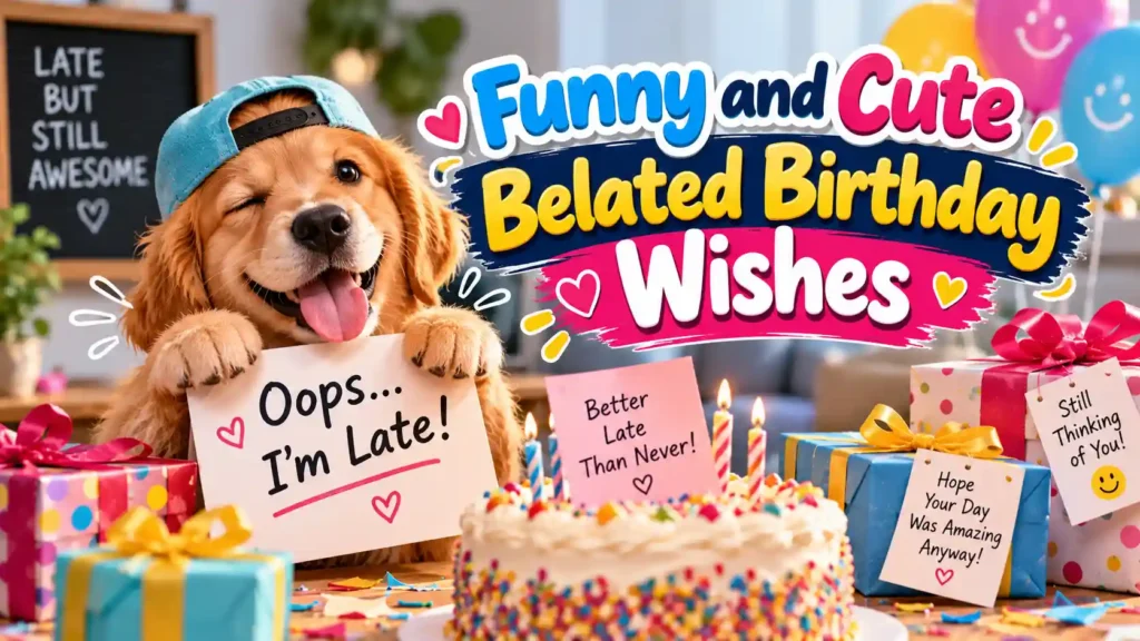  Funny and Cute Belated Birthday Wishes