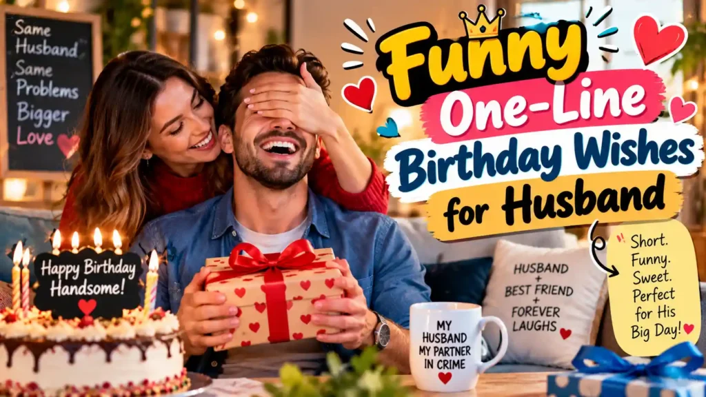 Funny One-Line Birthday Wishes for Husband