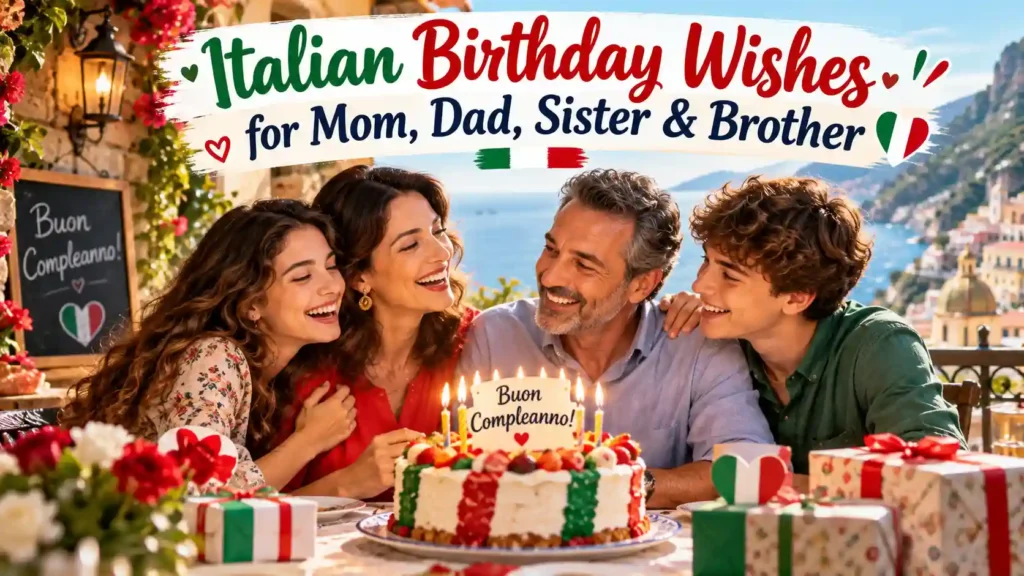 Italian Birthday Wishes for Mom, Dad, Sister & Brother