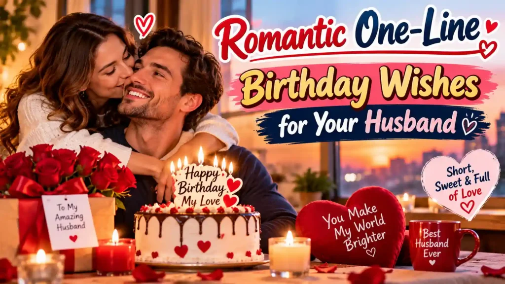 Romantic One-Line Birthday Wishes for Your Husband