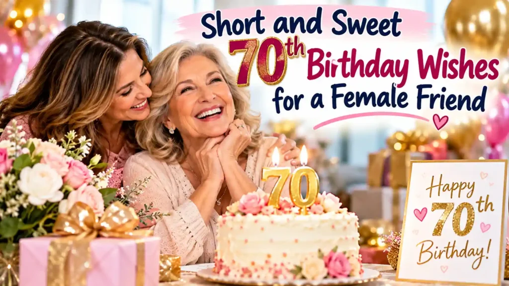  Short and Sweet 70th Birthday Wishes for a Female Friend