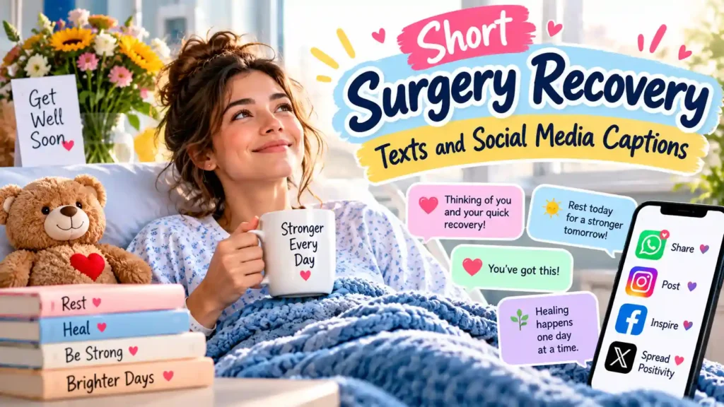 Short Surgery Recovery Texts and Social Media Captions
