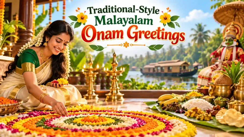Traditional-Style Malayalam Onam Greetings